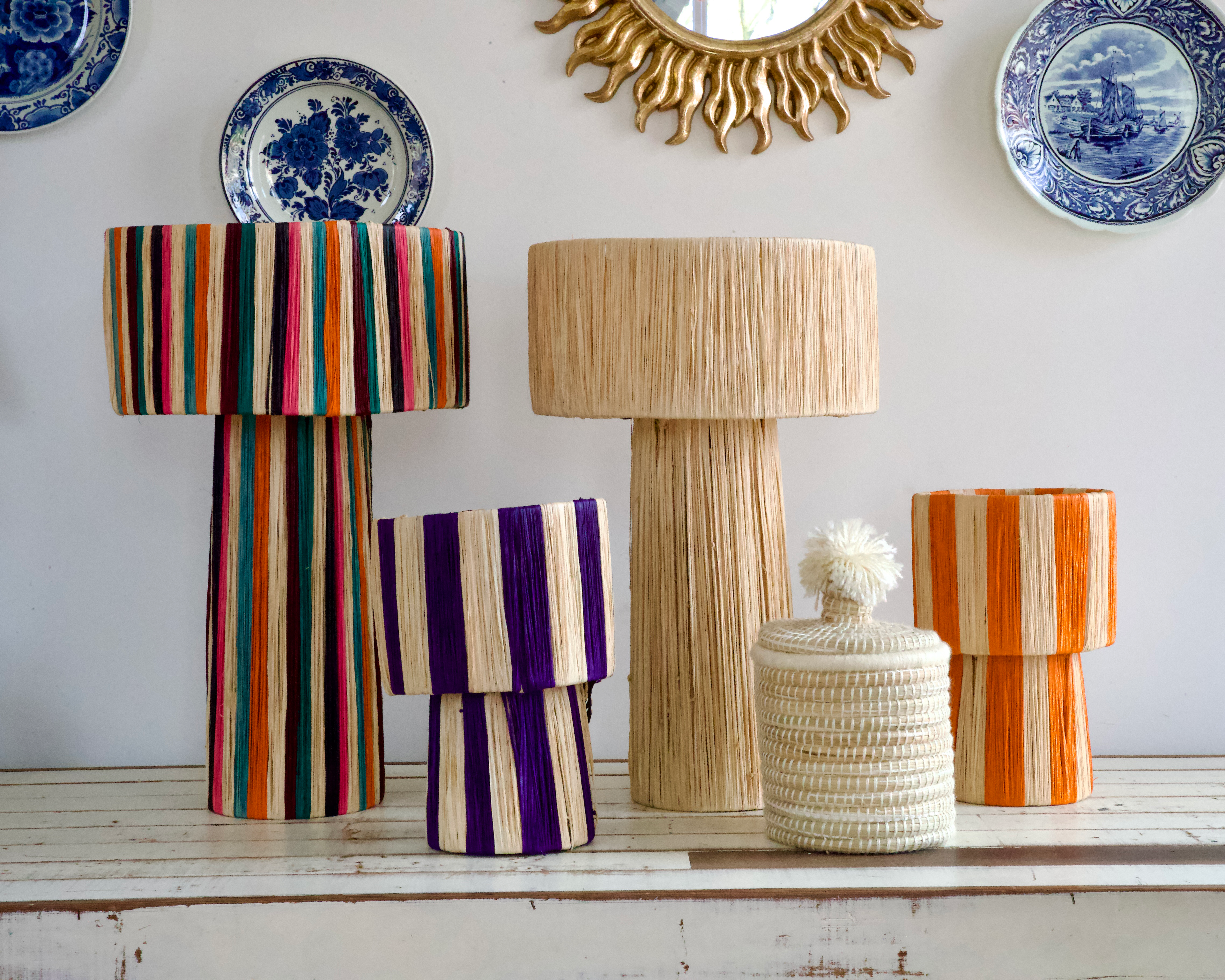 Raffia tafellampen