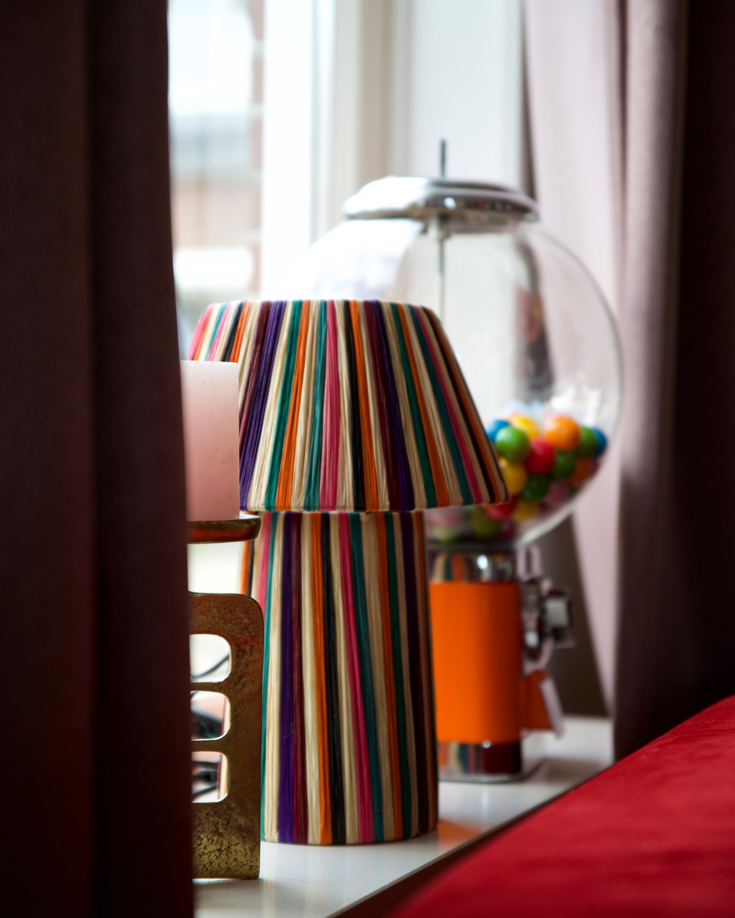 Raffia gekleurde lamp
