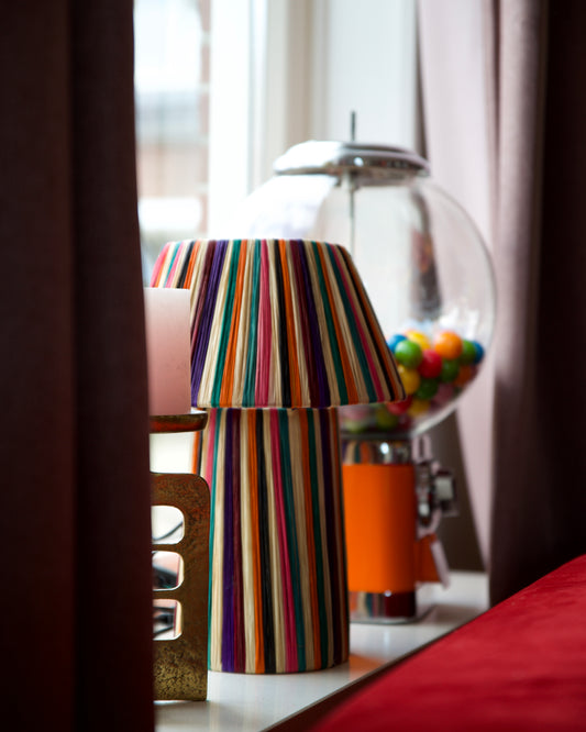 Raffia gekleurde lamp