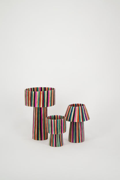 Raffia lamp kleurrijk M